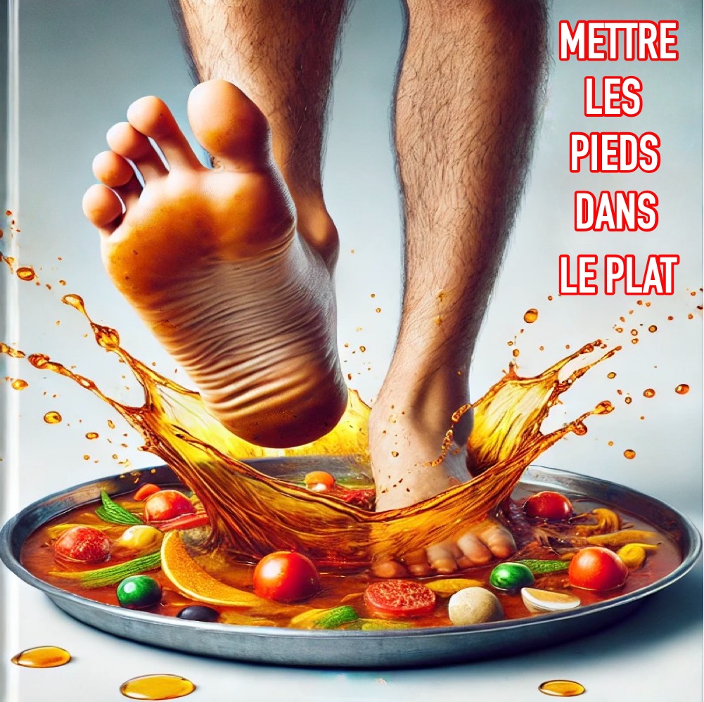 Mettre les pieds dans le plat